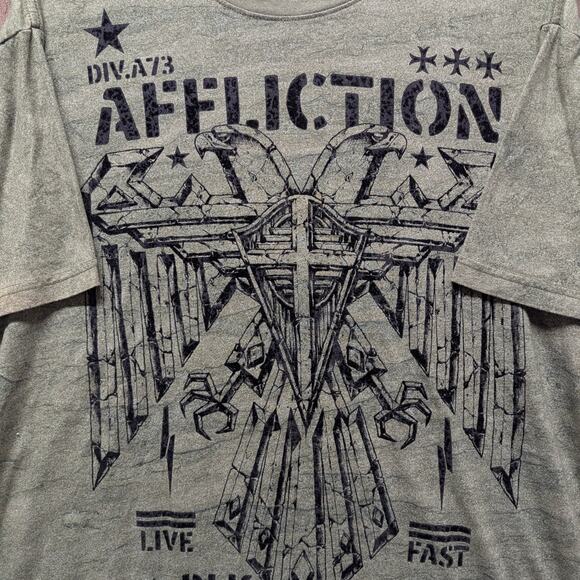 Y2K Affliction DIV A73 T shirt - Picture 3 of 4